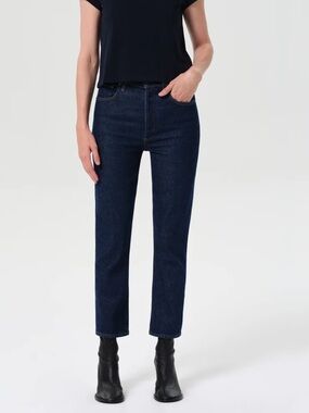 Riley Agolde high rise Cropped Straight Jeans NWOT (worn in photo only)